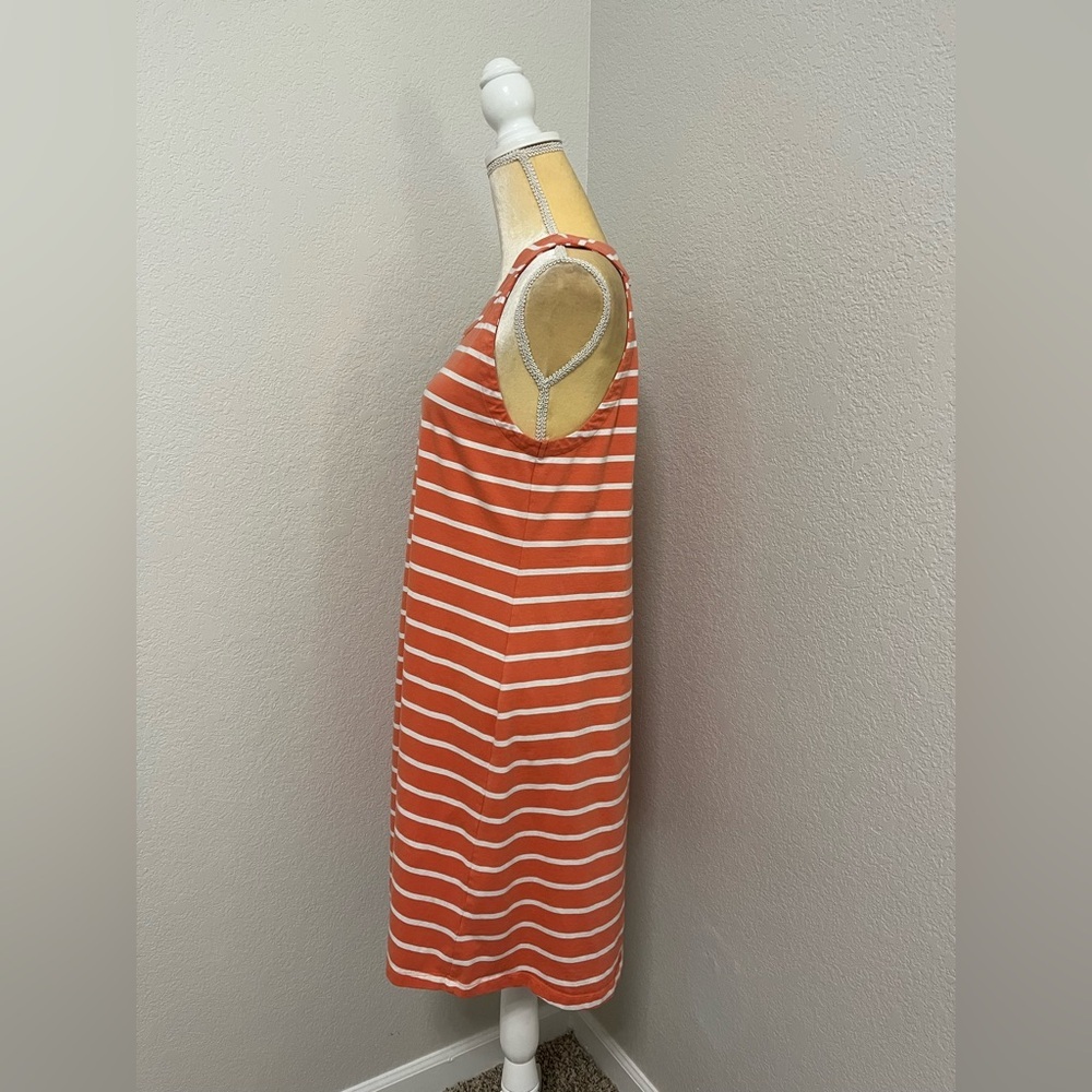 Natural Reflections Coral and White Striped Tank Shift Dress - Picture 3 of 7
